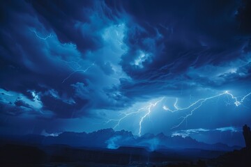 Serene Seascape with Dramatic Thunderstorm Clouds