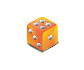 Orange 3D dice vector illustration