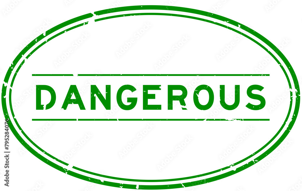 Canvas Prints Grunge green dangerous word rubber seal stamp on white background