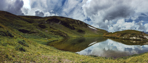 Beautiful Lake Reflection in the mountain near Chamonix in France
