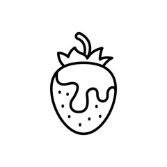 Strawberry outline icons, minimalist vector illustration ,simple transparent graphic element .Isolated on white background