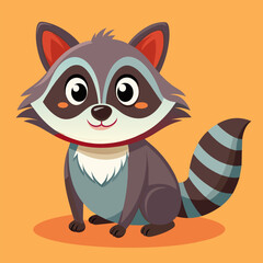 Vector illustration: Raccoon making you smile

