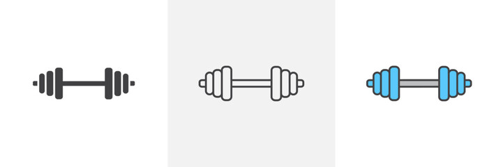 Dumbbell and Fitness Equipment Icon Set for Gym Themes
