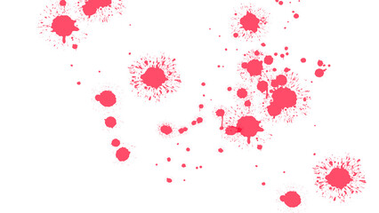 Ink drops and splashes. Blotter spots, liquid paint drip drop splash and ink splatter. Artistic dirty grunge abstract spot. Illustration monochrome drip splash, splat messy inkblot