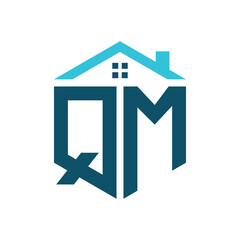 QM House Logo Design Template. Letter QM Logo for Real Estate, Construction or any House Related Business