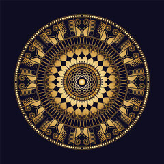 	
Vector luxury mandala background with golden arabesque pattern