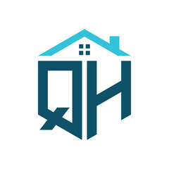 QH House Logo Design Template. Letter QH Logo for Real Estate, Construction or any House Related Business