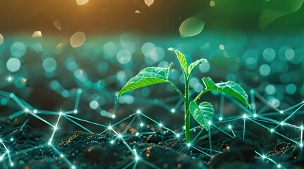 plant with technology molecul connection - Powered by Adobe