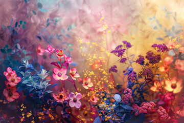 Obraz na płótnie Canvas Colorful floral backdrop for background