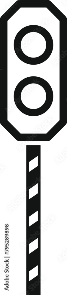 Aufkleber warn lights on railway crossing icon simple vector. object warn. sign caution