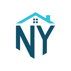 NY House Logo Design Template. Letter NY Logo for Real Estate, Construction or any House Related Business