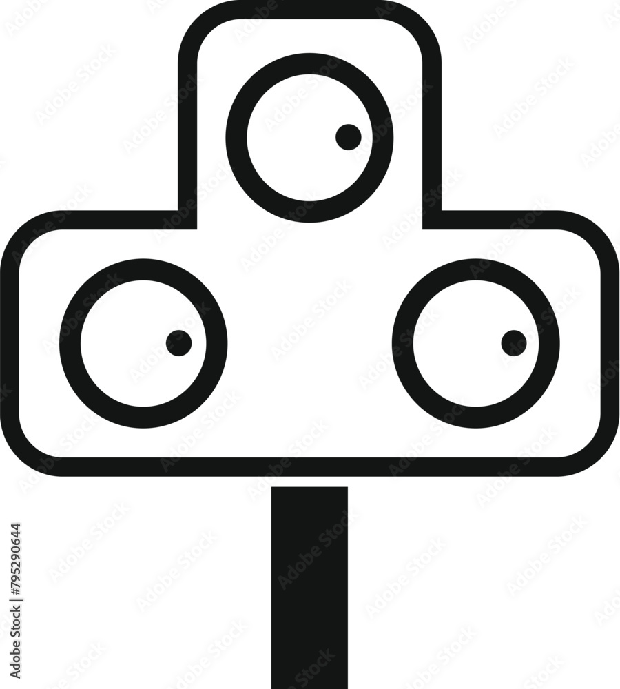 Poster railway semaphore icon simple vector. side pass road. danger cross