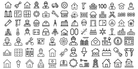 Construction icon set