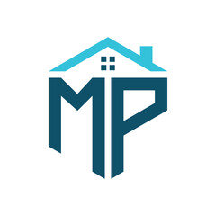 MP House Logo Design Template. Letter MP Logo for Real Estate, Construction or any House Related Business