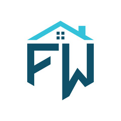 FW House Logo Design Template. Letter FW Logo for Real Estate, Construction or any House Related Business