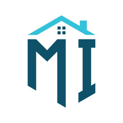 MI House Logo Design Template. Letter MI Logo for Real Estate, Construction or any House Related Business