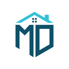 MD House Logo Design Template. Letter MD Logo for Real Estate, Construction or any House Related Business