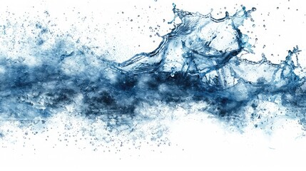 Nice abstract blue water splash on white background,blue water splash isolated on white background. close up of water splash,Water waves,
