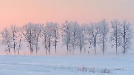 Tranquil winter sunrise scene, perfect for a serene and peaceful morning background