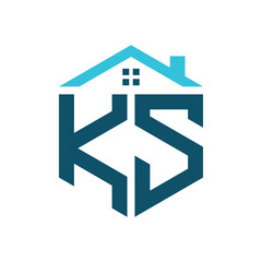 Naklejka premium KS House Logo Design Template. Letter KS Logo for Real Estate, Construction or any House Related Business