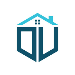 DU House Logo Design Template. Letter DU Logo for Real Estate, Construction or any House Related Business