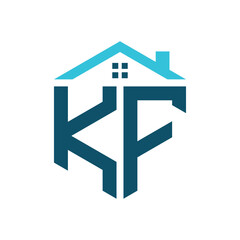 KF House Logo Design Template. Letter KF Logo for Real Estate, Construction or any House Related Business