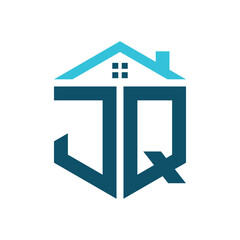 JQ House Logo Design Template. Letter JQ Logo for Real Estate, Construction or any House Related Business