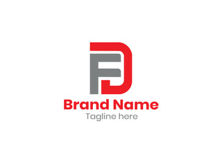 Initial Text FD Logo Design vector . Illustration of  FD Letter Logotype .