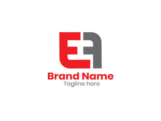 Obraz premium Initial Text EF Logo Design vector . Illustration of EF Letter Logotype .