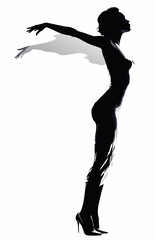 Vector female figure: direction to a dream