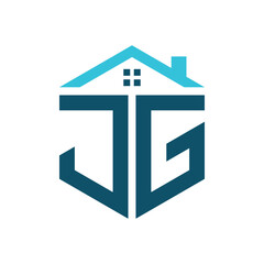 JG House Logo Design Template. Letter JG Logo for Real Estate, Construction or any House Related Business