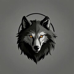 Naklejka premium wolf black and white