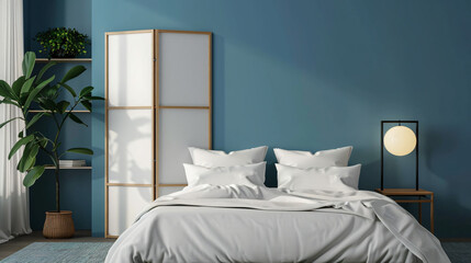 Comfortable bed lamp folding screen and blank posters