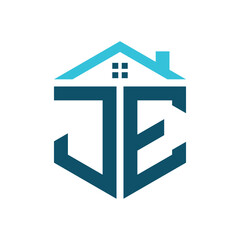JE House Logo Design Template. Letter JE Logo for Real Estate, Construction or any House Related Business