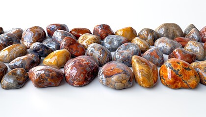 Obraz premium scattering of river stones on transparent background, 
