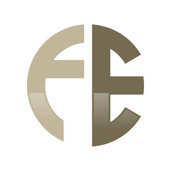 Initial FE Logo in a Cirle Shape