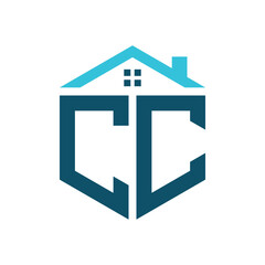 CC House Logo Design Template. Letter CC Logo for Real Estate, Construction or any House Related Business