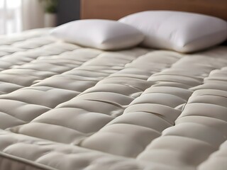 bed with pillows and mattress 