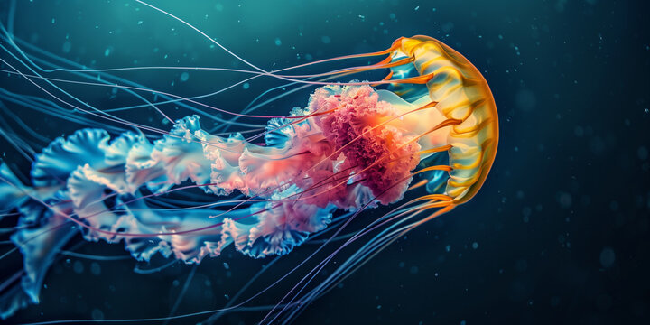 Animali marini: medusa. Colorata.