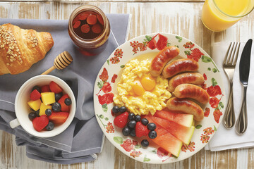 breakfast among the offerings are creamy scrambled eggs