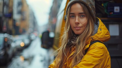 Fototapeta premium The Sunshine Wanderer. Generative AI