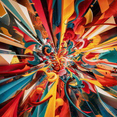 Vibrant Dance of Abstract Forms - An abstract artwork