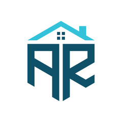 AR House Logo Design Template. Letter AR Logo for Real Estate, Construction or any House Related Business