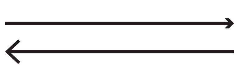 Long arrows icon set. Vector set of trendy long arrows left and right in flat style. Black arrows vector illustration. Icons isolated.Straight long right vector arrow icon.Replaceable vector design