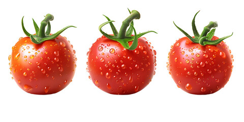 Red Tomatoes Trio, White Background