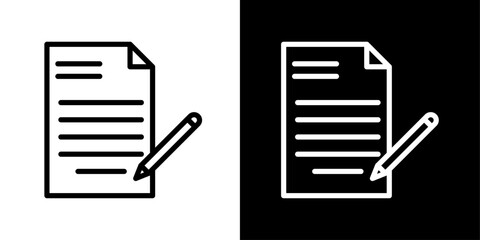 Contact Form and Report Paper Icon Set in Vector