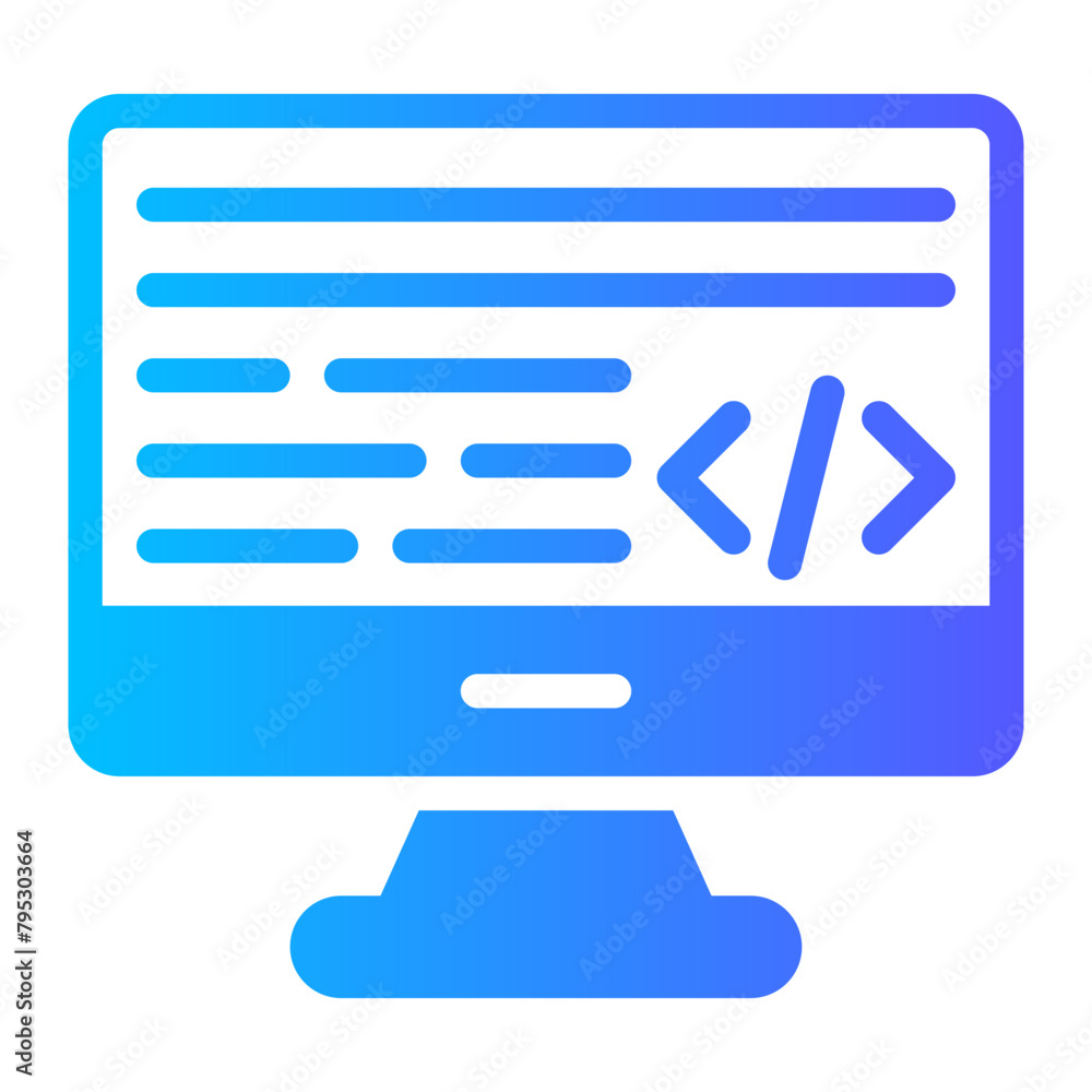 Wall mural coding gradient icon