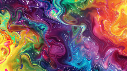 Colorful Paint Swirls and Blends in Water