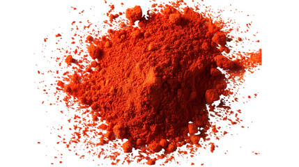 A pile of red powder on a white background.