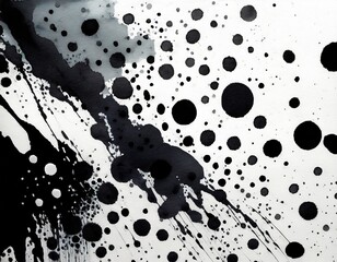 traces of paint on a white sheet of paper, dots and blots